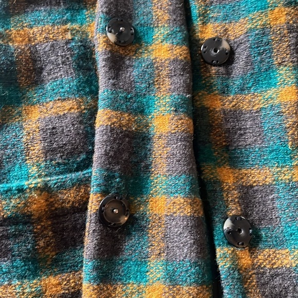 Rachel Zoe Hunter Green and Brown Plaid Wool-Blend Blazer Jacket Coat - Picture 10 of 10